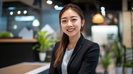 Fototapeta premium Asian realtor guides on property investment 