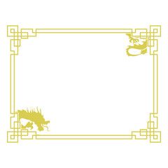 gold chinese border frame .eps