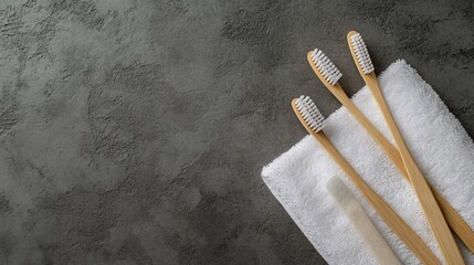 Eco-Friendly Bamboo Toothbrushes From Above - Sustainable Oral Care Products