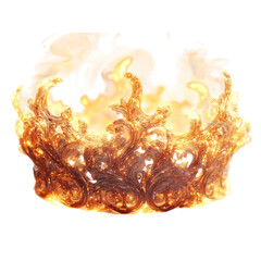 A Celestial Crown Glowing with Golden Light Adorned Isolated on Transparent Background