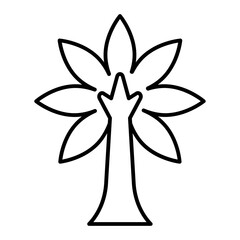 exotic tree outline icon