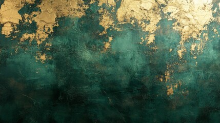 Fototapeta premium Dark Green and Gold Metallic Texture Background