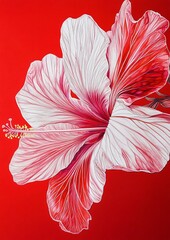 Vibrant Red Hibiscus Flower Photo for Botanical Illustrations and Floral Design Projects
