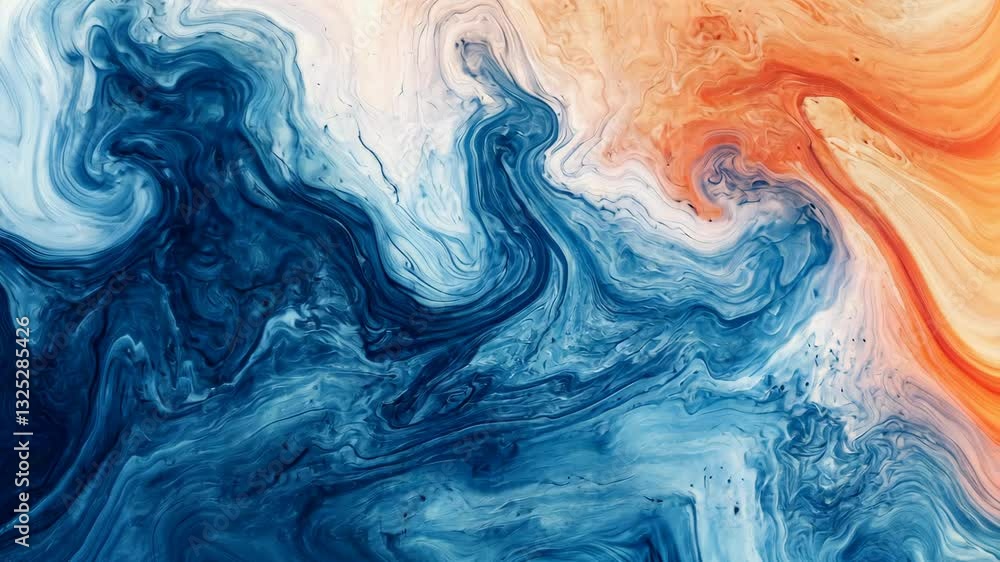 Poster dynamic fluid art transformation: vibrant colors ebb and flow in abstract motion