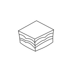 Line art sketch cake with blank background