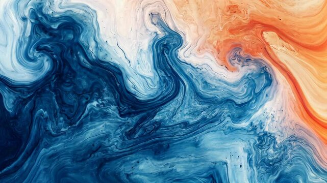 Dynamic fluid art transformation: vibrant colors ebb and flow in abstract motion