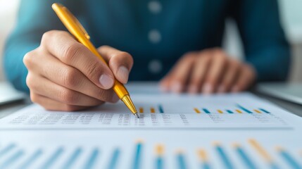 Modern Business Desk with Digital Data Interface for Corporate Finance Analysis