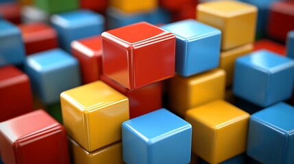 Obraz premium Colorful cubes forming background with depth for design