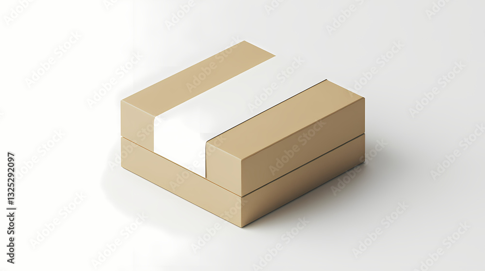 Poster geometric package: a simple, yet modern image of a package box design with a clear geometric shape, 