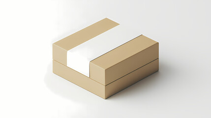 Obraz premium Geometric Package: A simple, yet modern image of a package box design with a clear geometric shape, perfect for showcasing product branding. 