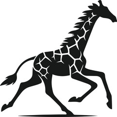 giraffe running silhouette vector © MstSumi