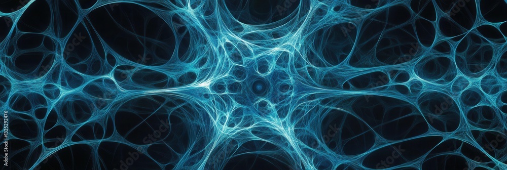 Aufkleber Futuristic neural network patterns in deep blue and cyan with a tech-inspired design