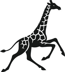 giraffe running silhouette vector © MstSumi