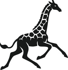 giraffe running vector illustration