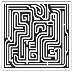 Exploring the Complex Beauty of Maze and Labyrinth Designs: A Journey Through Geometric Patterns, Curves, and Twists in Minimalistic Black and White Aesthetics for Mindful Engagement and Navigation