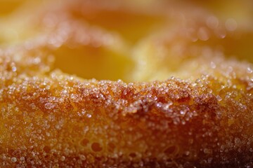 CloseUp of Sugared Pastry with Golden Crust and Sparkling Texture Perfect for Culinary and Fo