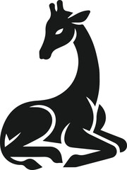 giraffe sitting down vector illustration