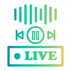 live music Line Gradient Icon