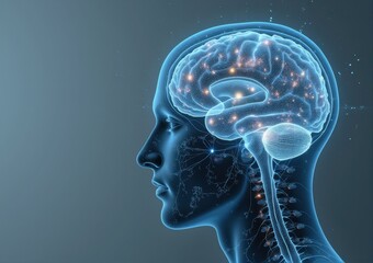 Obraz premium Exploring the human brain's mysteries science visuals digital art