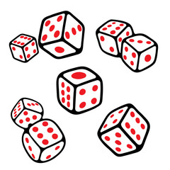 illustration cartoon dice collection set, logo and icon