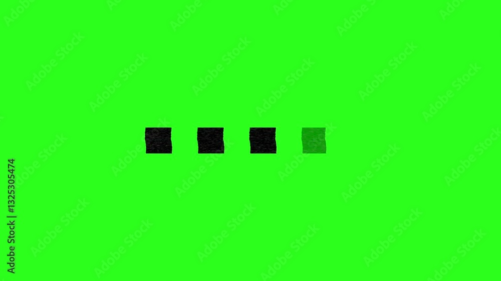 Poster square shapes loading symbol animation on a green background