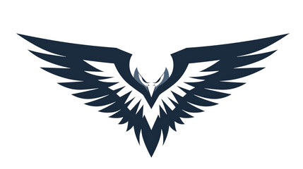 Obraz premium Png of Stylized black eagle wings logo design, ideal for brand identity on transparent background.
