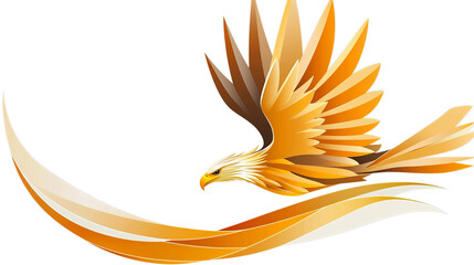 Obraz premium Png of A stunning golden eagle soaring gracefully with vibrant wings spread wide on transparent background.