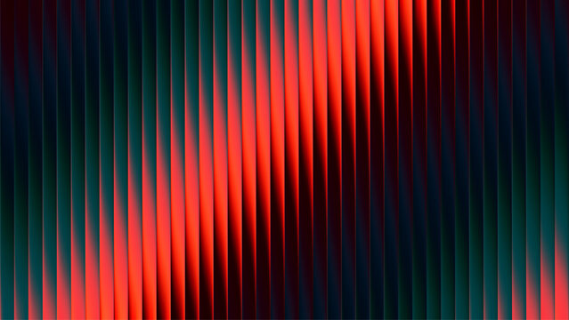 Naklejki Vibrant ribbed background with futuristic vintage aesthetic and nostalgic retro chrome. Chromatic dramatic gradient in retro-futuristic style with warm and cool tones for trendy visual art projects