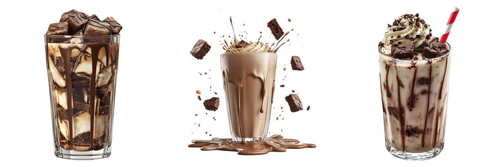 Delicious Chocolate Brownie Dessert Drinks Three Variations of Indulgent Chocolate Shakes and
