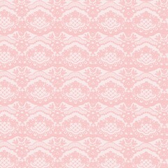 Soft pink seamless lace pattern with ornate floral motifs, ideal for bridal themes, textiles, wallpapers, invitations, and feminine decorative projects.