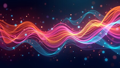Obraz premium Dynamic Neon Waves Colorful Tech Backdrop