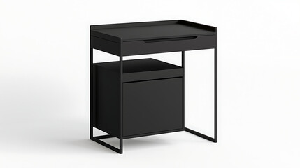 Minimalist Matte Black Writing Desk

