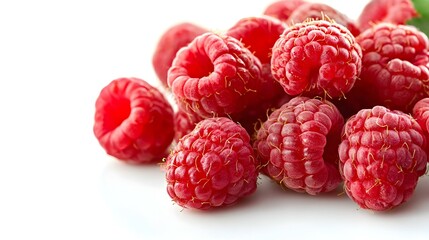 raspberry on white background