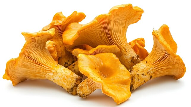 Raw fresh chanterelles mushrooms isolated