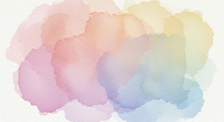 Obraz premium Artistic watercolor splash blending soft pastel tones on textured paper, Paper, paint, watercolors