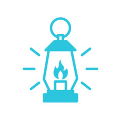Glow of the Lantern Flame, Blue icon on white background