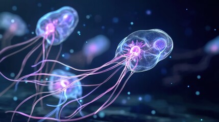Exploring the Mystical Jellyfish and Its Delicate Pink Tentacles in the Depths of Our Oceans
