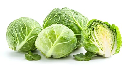 Fototapeta premium Fresh raw cabbage isolated on white background