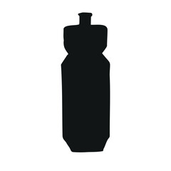 Vector hand drawn take away bottle silhouette isolated on white background