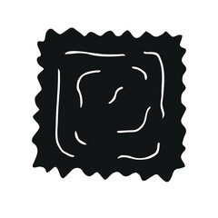 Vector hand drawn sketch doodle ravioli isolated on white background