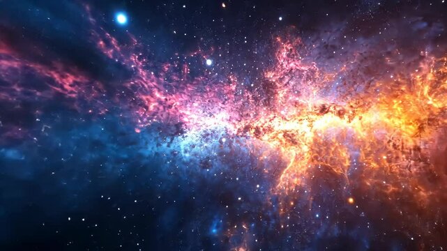 Explosive cosmic gas and dust clouds forming vibrant stellar nebulae