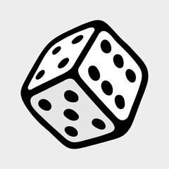 illustration cartoon single dice logo icon
