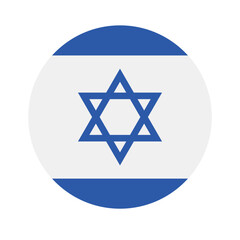 Vector flat Israel flag circle isolated on white background