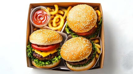 Burger box fast food unhealthy eating concept
