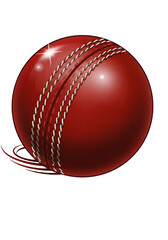 Vibrant Cricket Ball in Motion isolated on white or transparent png background