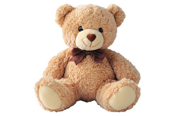 Cute Teddy Bear With A Bow Tie Isolated On Transparent. Valentine'S Day, Love, Or Gift Concept