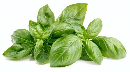 Obraz premium fresh basil isolated on white background Thai