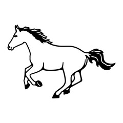 Obraz premium illustration hand draw horse good for coloring book