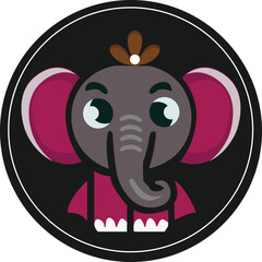 vector illustration of a female elephant