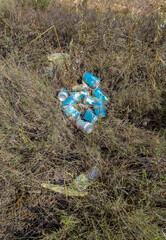 Soda cans dumped in the gully